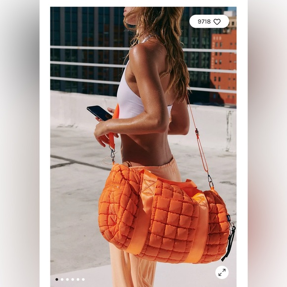 Free People Handbags - Free people Movement Quilted Duffle Bag. NWOT. Tangerine